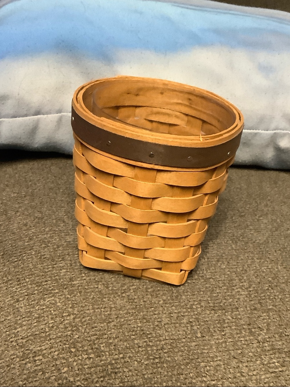 Longaberger Tan and Brown Woven Tapered Basket